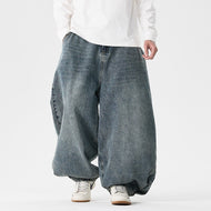 Men's extremely wide-cut baggy jeans with a deep crotch and balloon-shaped hem Mune Fashion