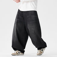 Men's extra-wide baggy jeans with a deep step, relaxed low-crotch cut, and wide hem Mune Fashion