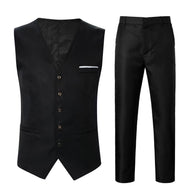 Men's elegant satin vest with V-neck and slim-fit suit trousers Mune Fashion