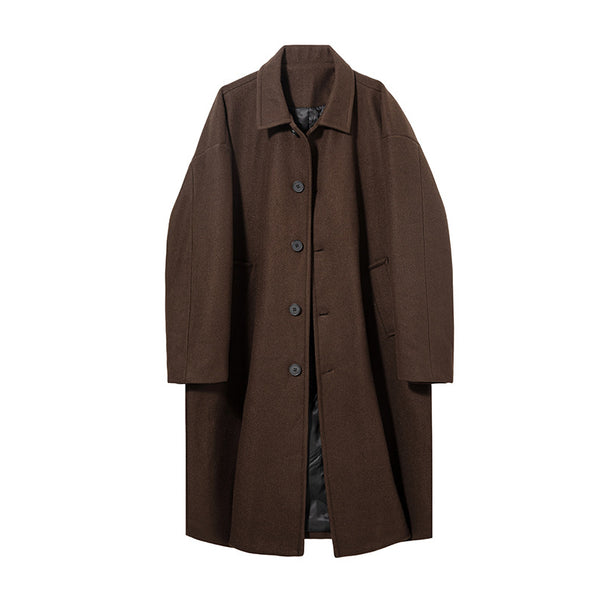 Men's Oversized Wool Coat with Quilted Lining and Classic Notch Collar Mune Fashion