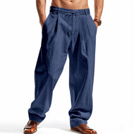 Men's wide pleat chino pants with cuffs, tapered fit and side pockets Mune Fashion