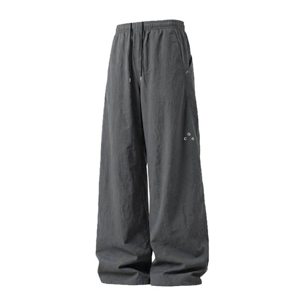 Unisex locker cut baggy pants in linen look with elastic waistband and drawstring Mune Fashion