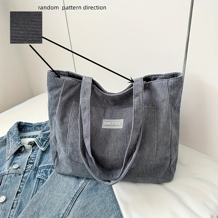 Mune | Elegant Women's Bag Made Of High-Quality Cord Fabric Vegan Leather