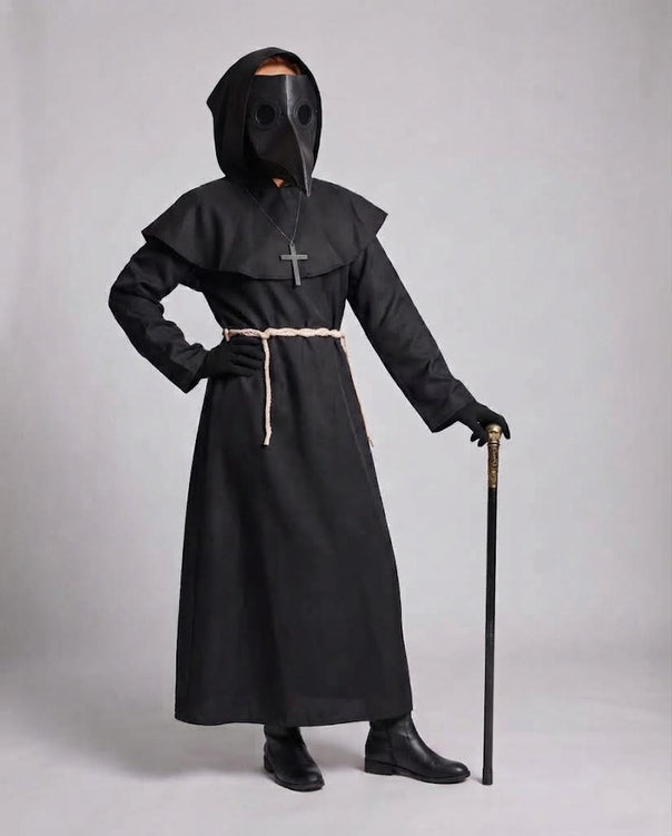 Women's monk costume with hood and ruffle elements Mune Fashion