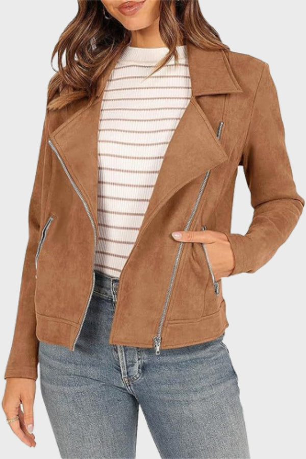 Mune | Suede Cropped Biker Jacket
