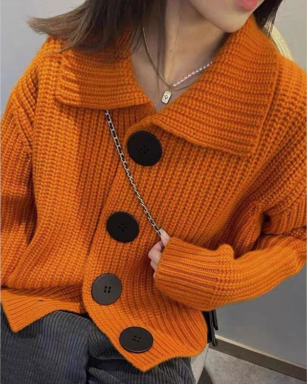 Mune | Knitted jacket with large buttons for women