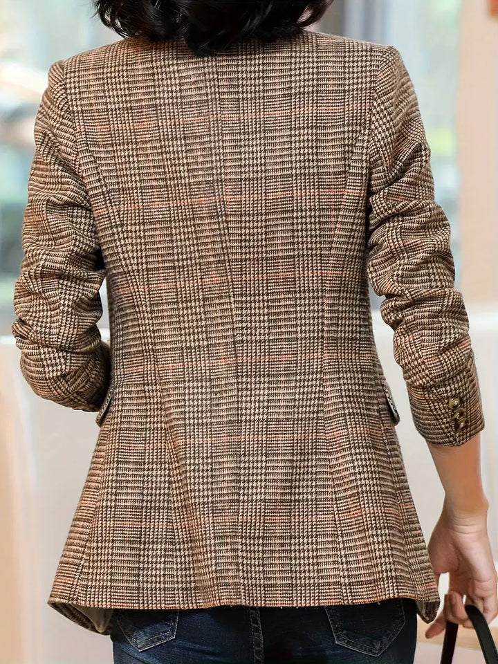 Mune | Checkered Blazer with Lapels and One Button