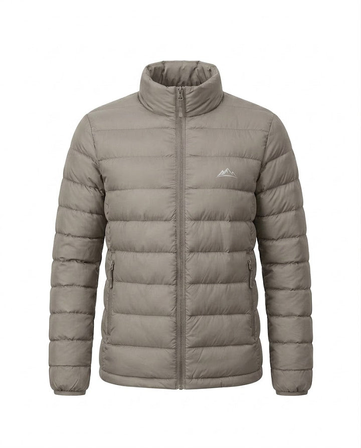Women nan lightweight packable short quilted jacket with high stand-up collar and zippered pockets