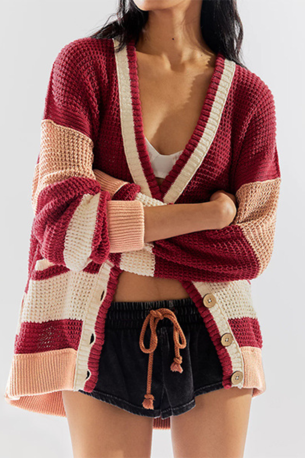 Mune | Jacket Oversized Pocket Colorblock Cardigan Pullover