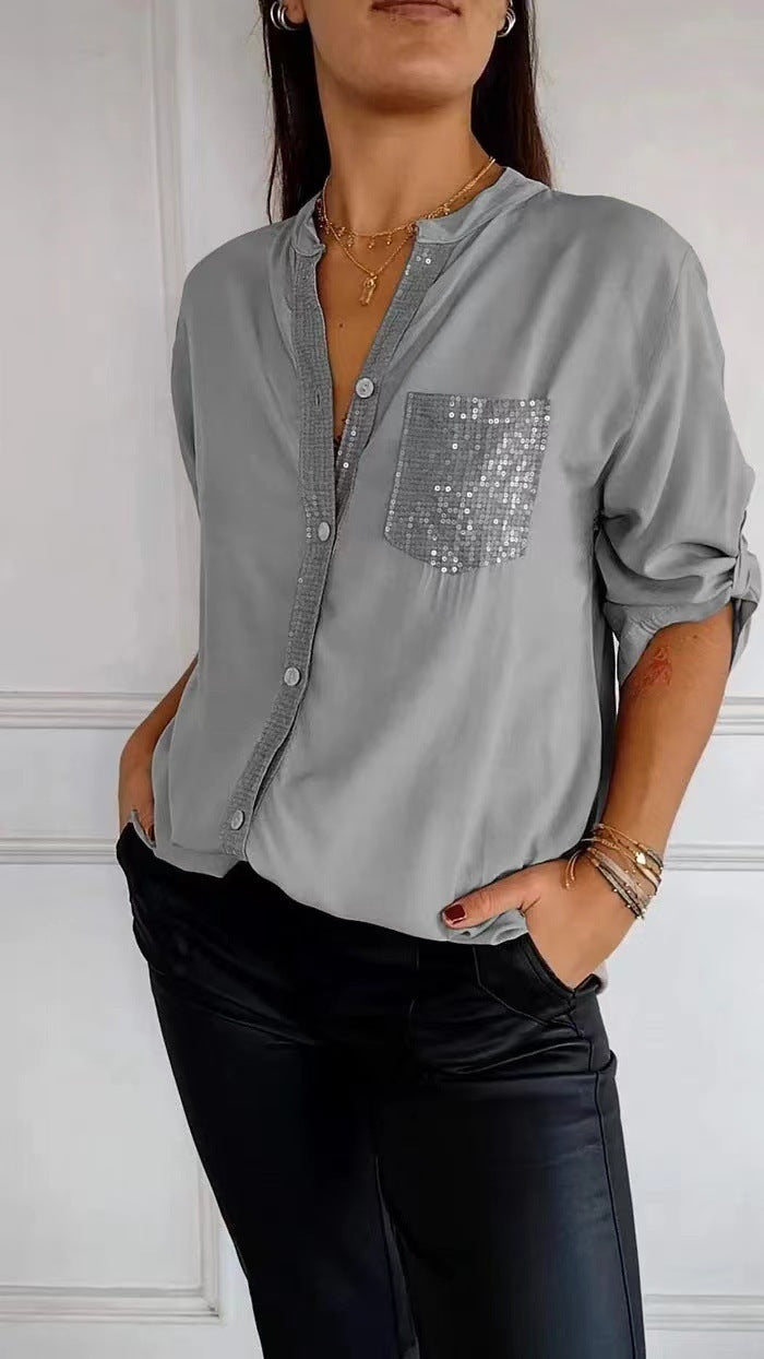 Mune | Glitter Blouse with Sequin Pocket