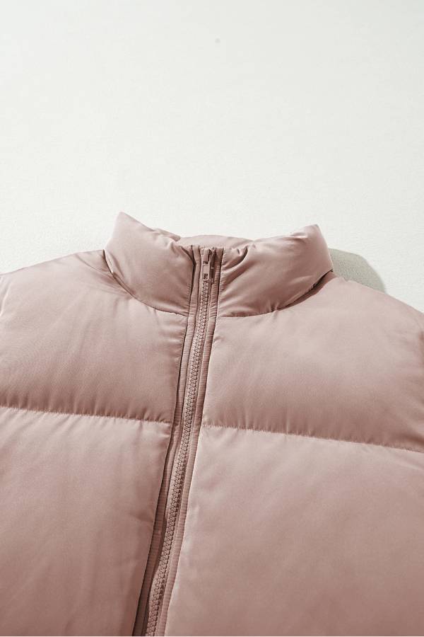 Mune | Pink Full Zip Quilted Puffer Jacket