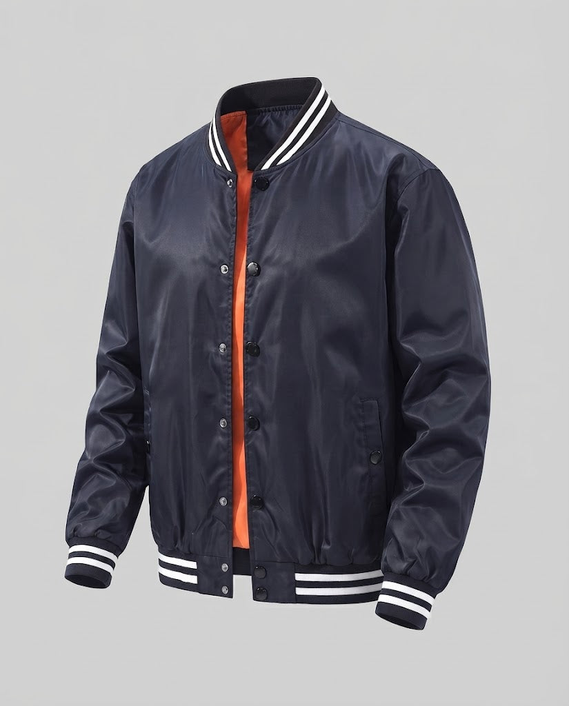 Men's college blouson with quilted thermal lining and contrasting ribbed collar Mune Fashion