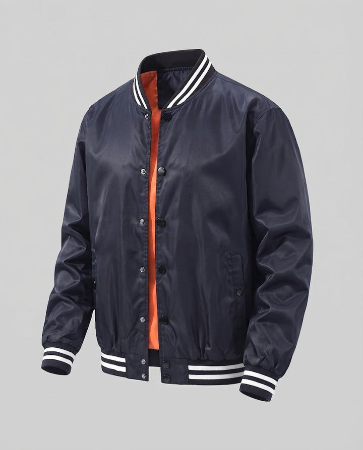 Men's college blouson with quilted thermal lining and contrasting ribbed collar Mune Fashion
