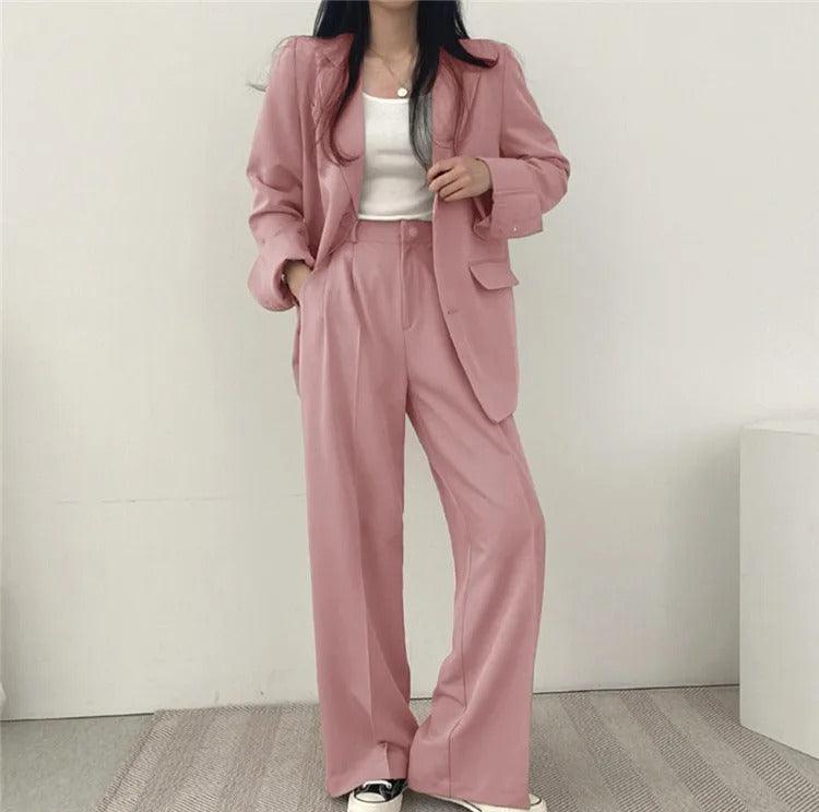 Women’s Tailored Suit Set with Long Blazer