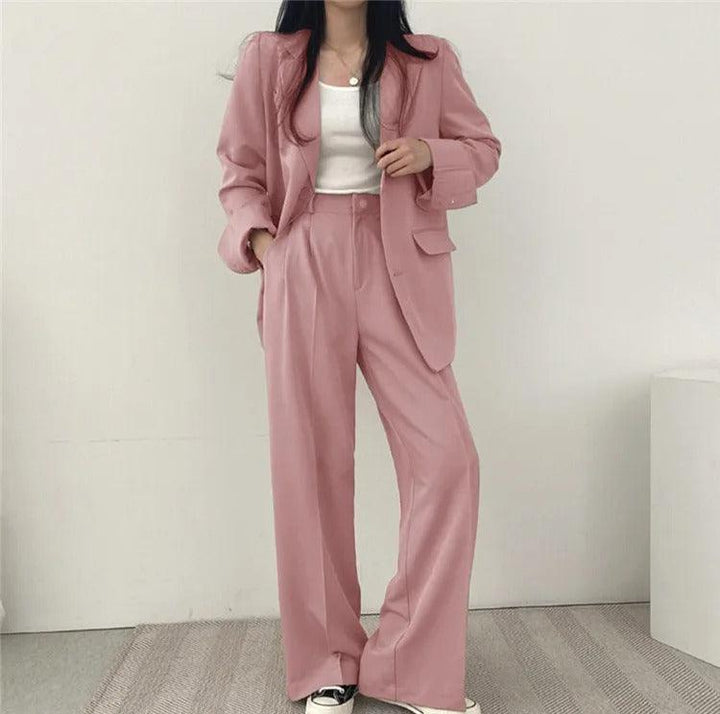 Women’s Tailored Suit Set with Long Blazer
