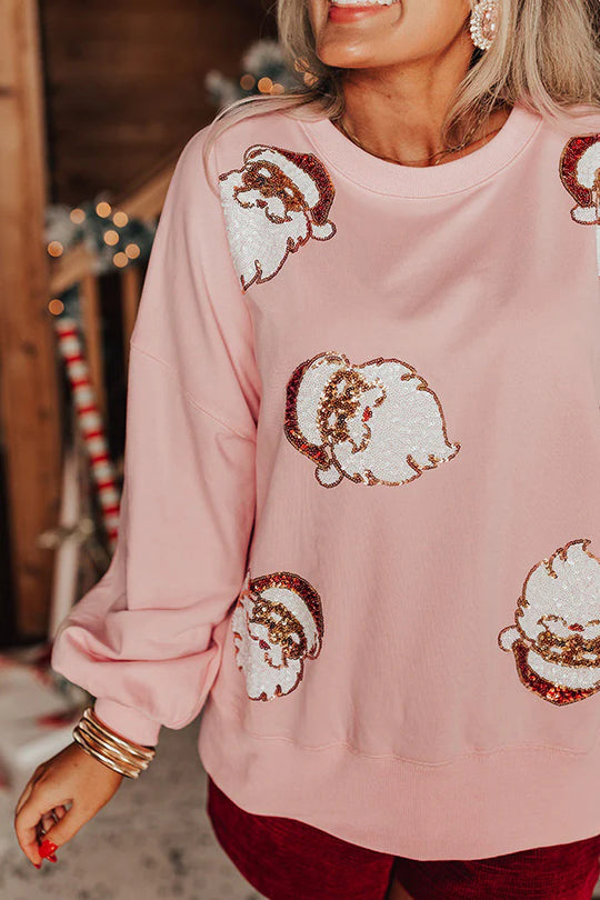 Mune | Santa Claus Sequins Casual Loose Sweatshirt