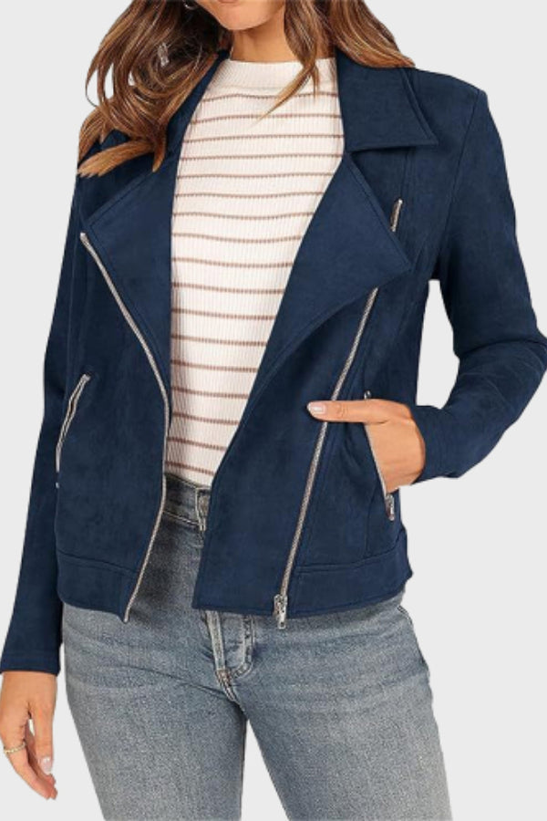 Mune | Suede Cropped Biker Jacket