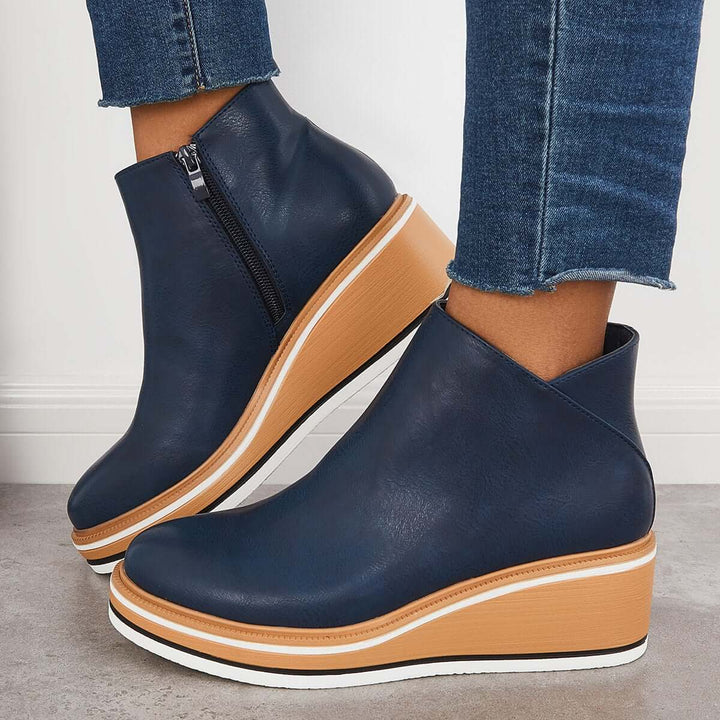 Mune | Women's Ankle Boots with Platform and Side Zipper