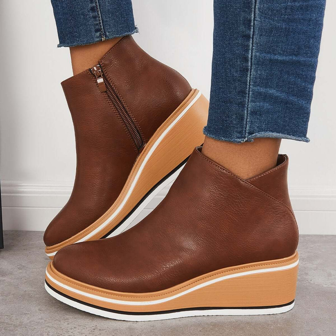 Mune | Women's Ankle Boots with Platform and Side Zipper