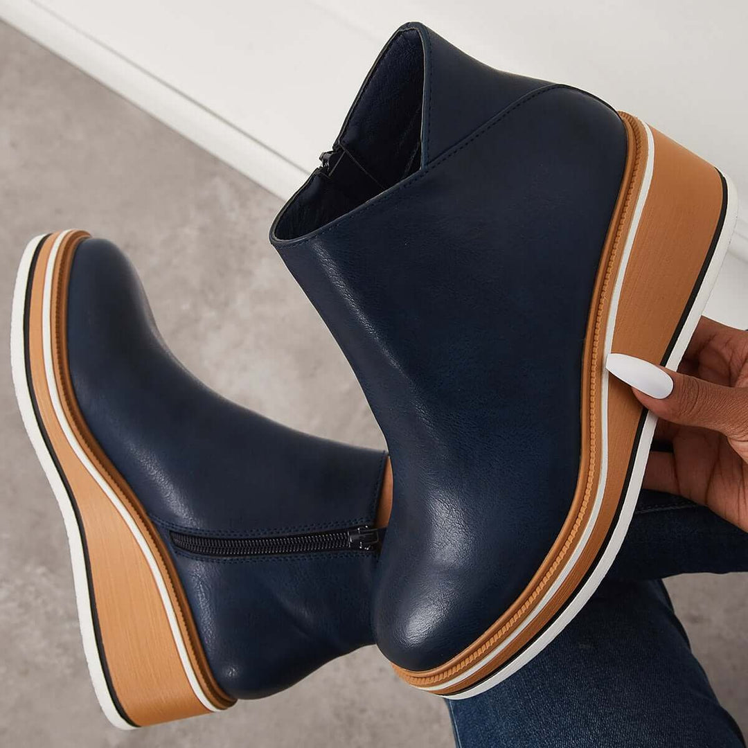 Mune | Women's Ankle Boots with Platform and Side Zipper