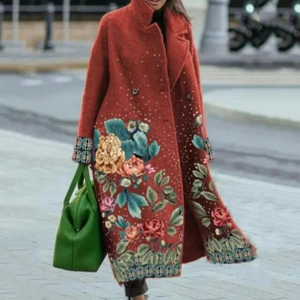 Mune | Elegant Coat with Floral Pattern