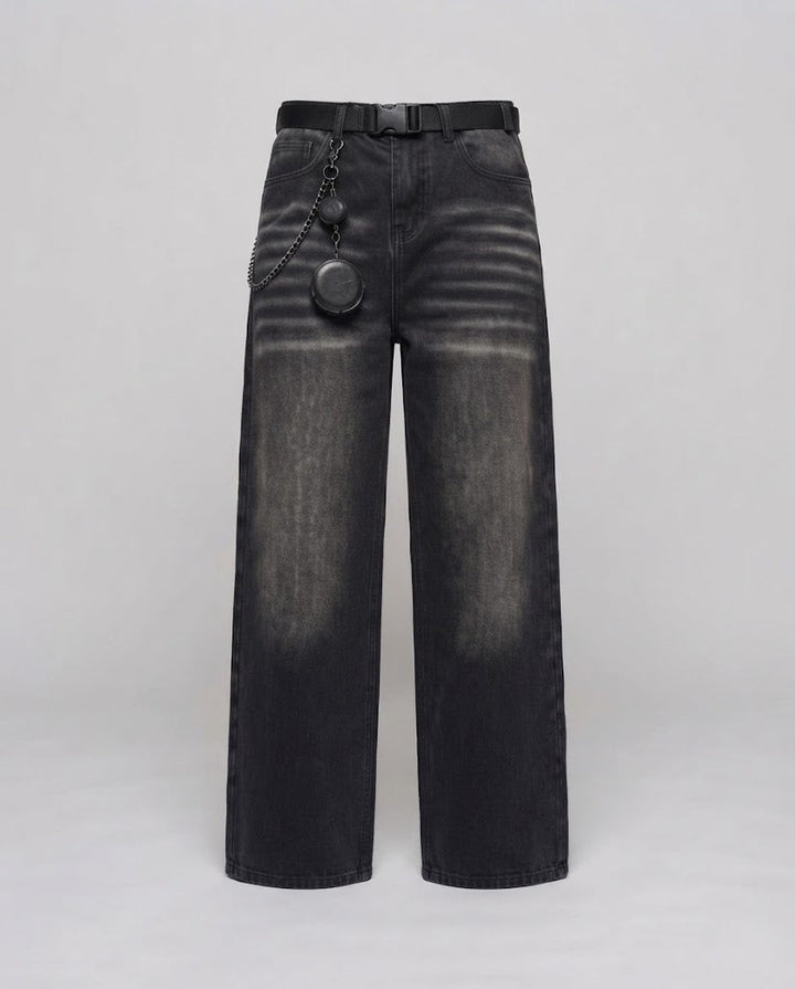 Women Wide-Cut Jeans with Extravagant Applications Mune Fashion
