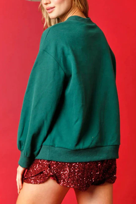 Mune | Christmas Candy House Sequins Casual Loose Sweater