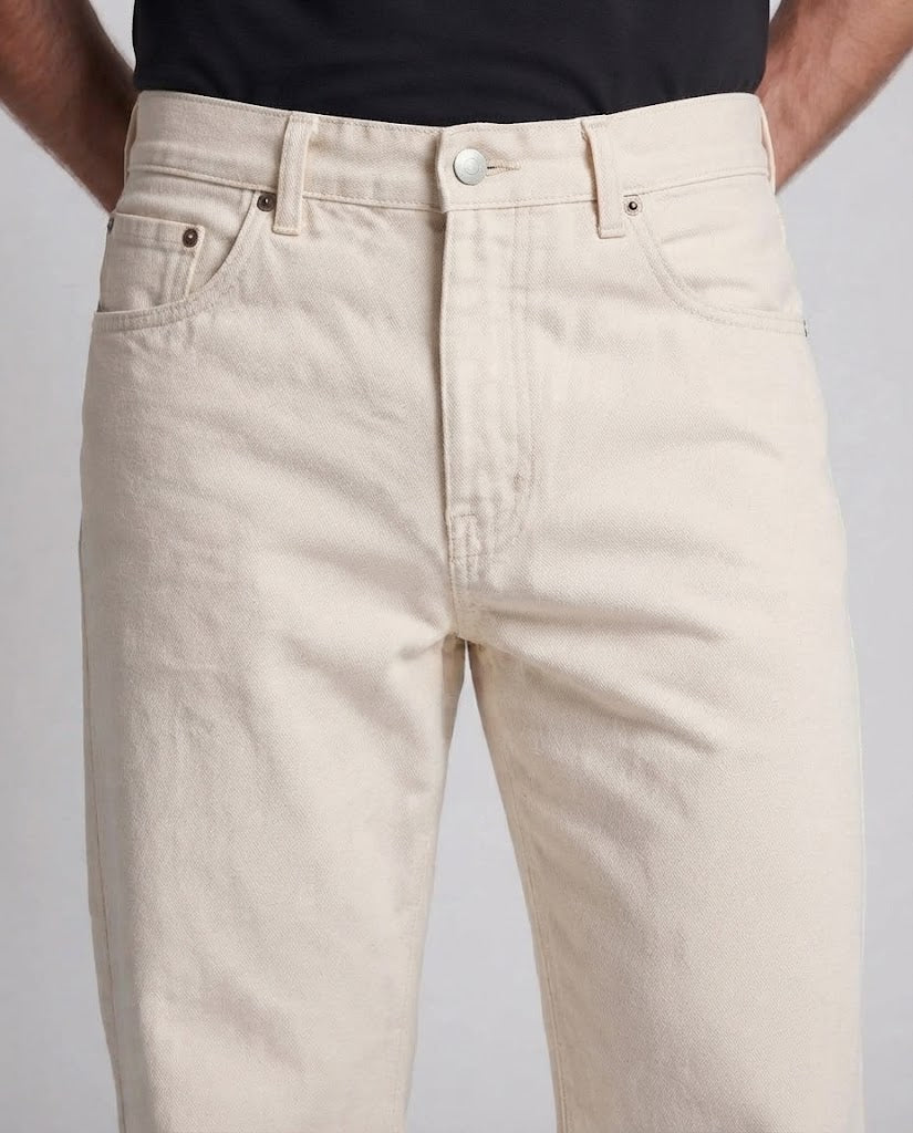Men's Wide-Falling Cotton Twill Palazzo Jeans with Minimalist Seam Design Mune Fashion