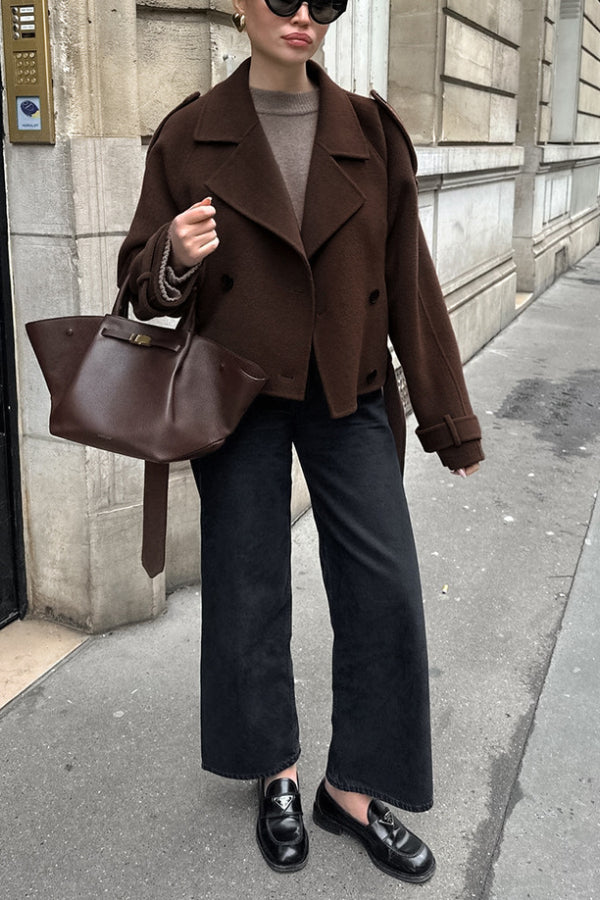 Mune | Revers Temperament Double-Breasted Hair Wool Jacket