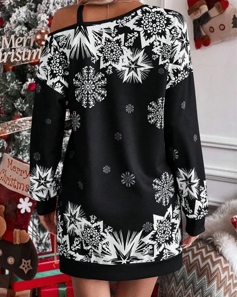 Mune | Asymmetrical Shoulder Christmas Dress