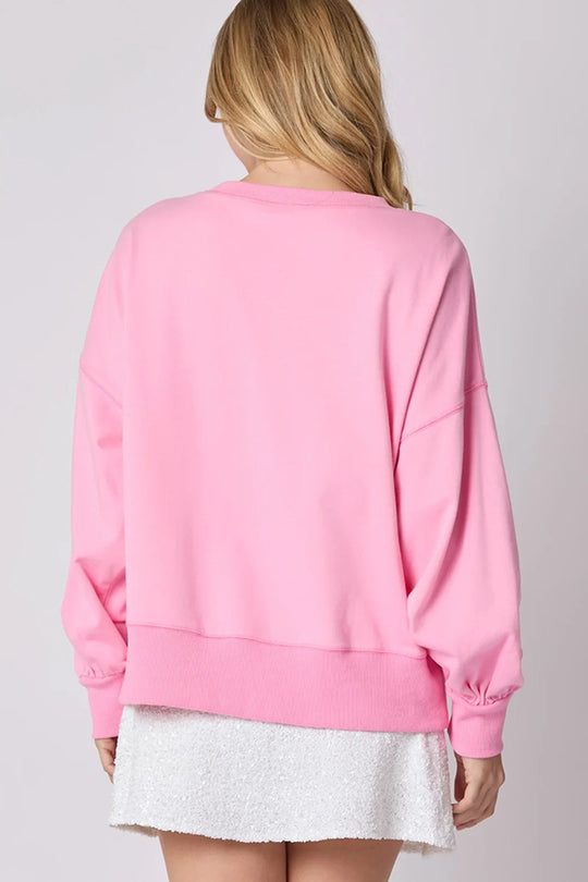 Mune | Christmas Bow Sequin Loose Casual Long Sleeve Sweatshirt