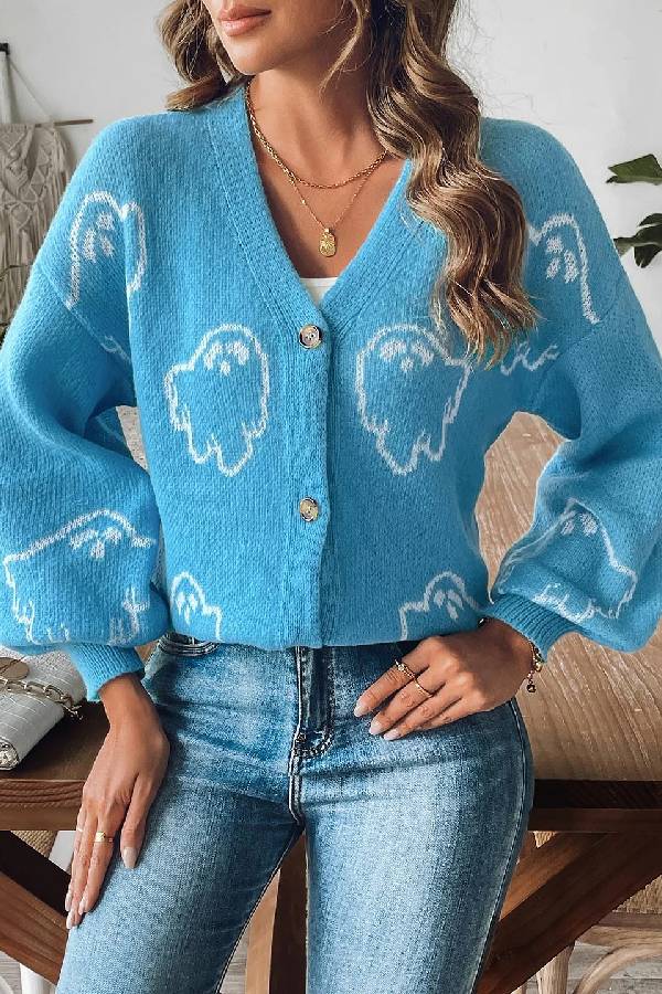 Mune | Loose Casual Cartoon Jacquard Jacket