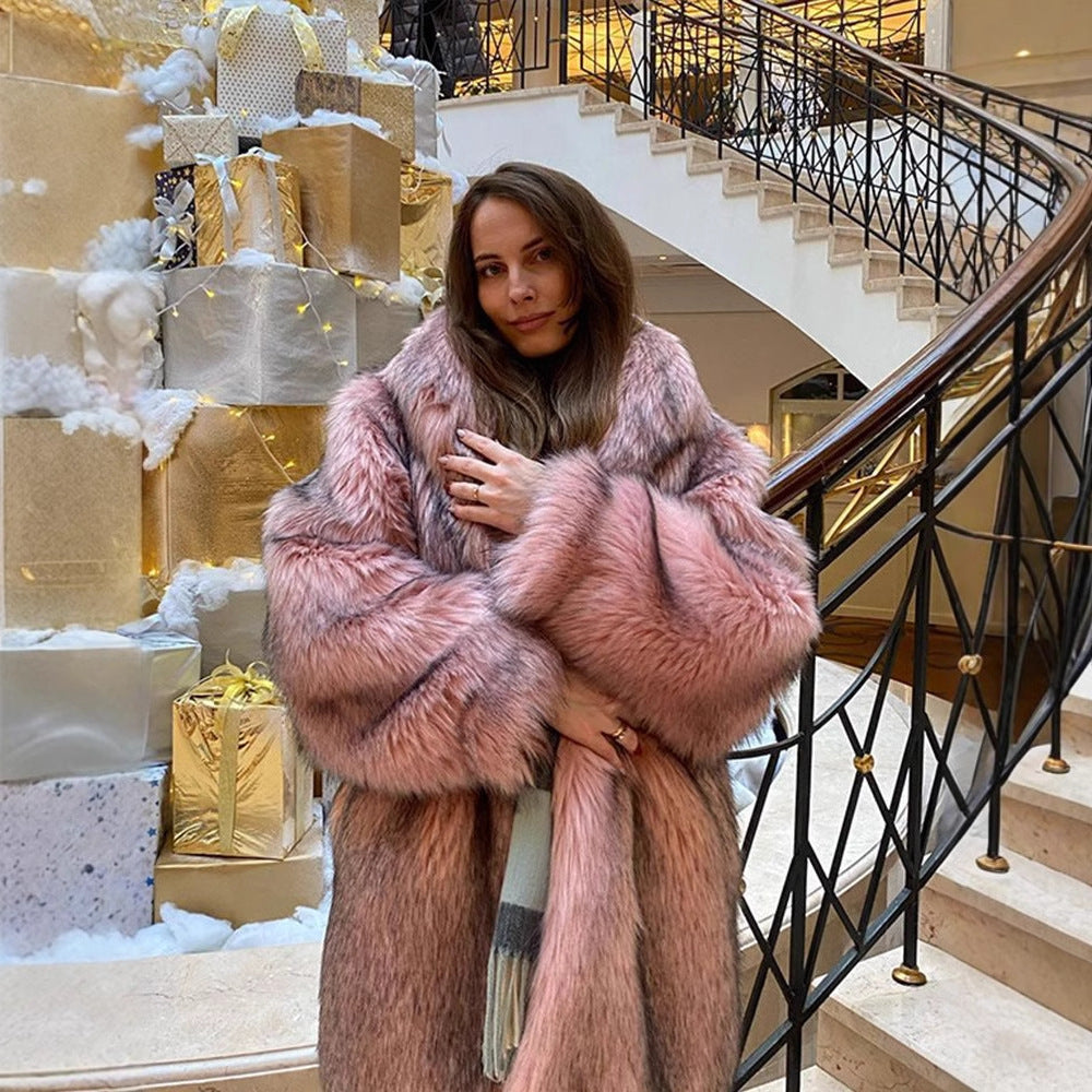 Fluffy faux fur cardigan for women