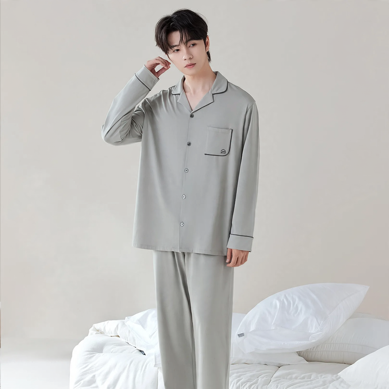 Lyocell-Cotton-Pajamas, Unisex, V-Neck