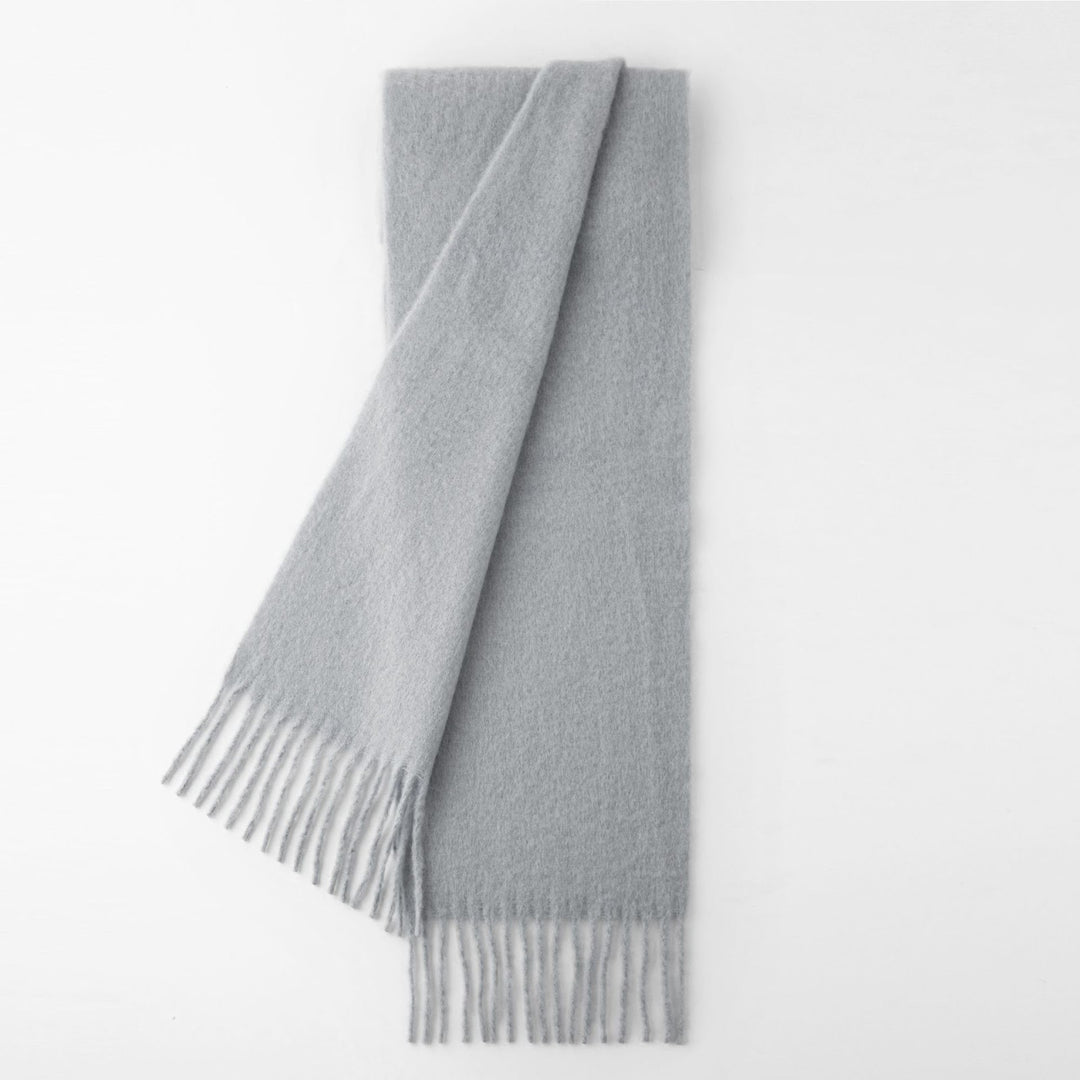 Fluffy wool-alpaca wool blend scarf
