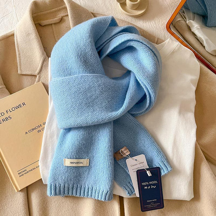 Wool scarf, 100% wool, solid color, 160x20 cm