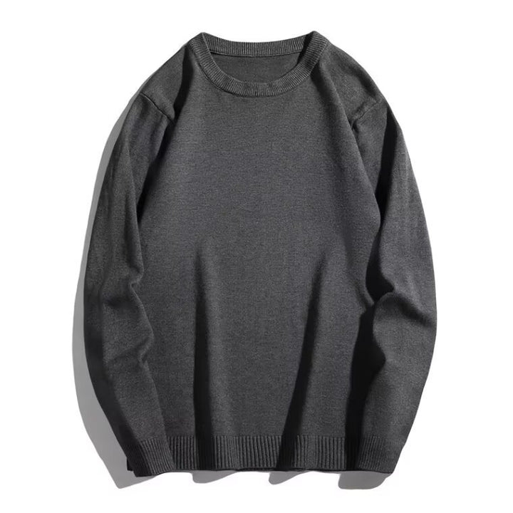 Men's wool sweater with roll neck, plain and warm