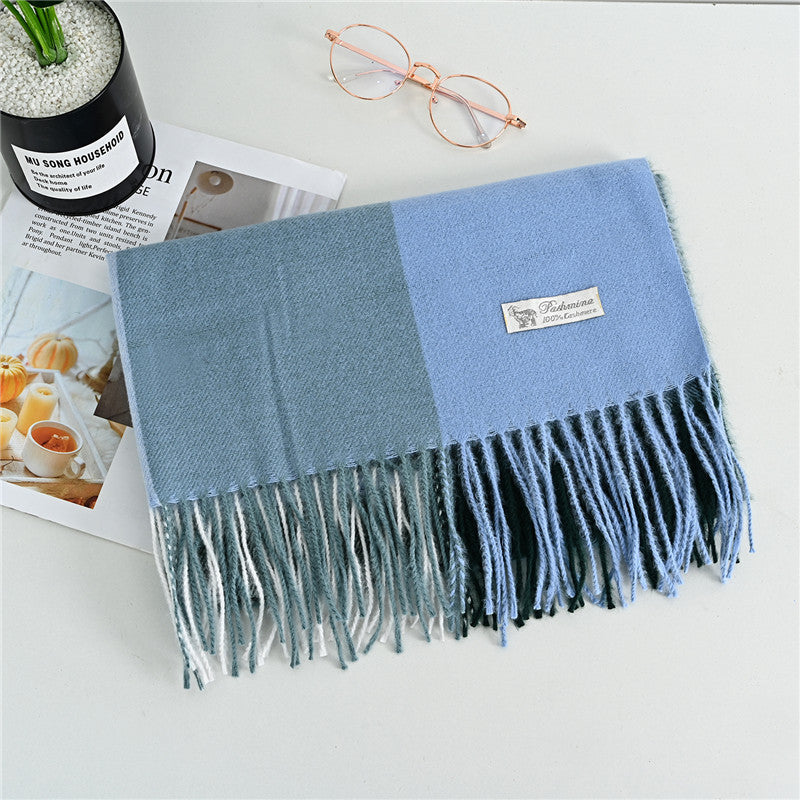 Checkered scarf in cashmere look, 70x200 cm