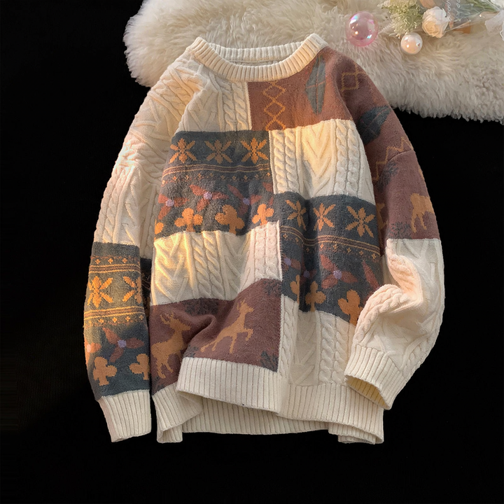 Unisex knitted sweater, lined, oversized