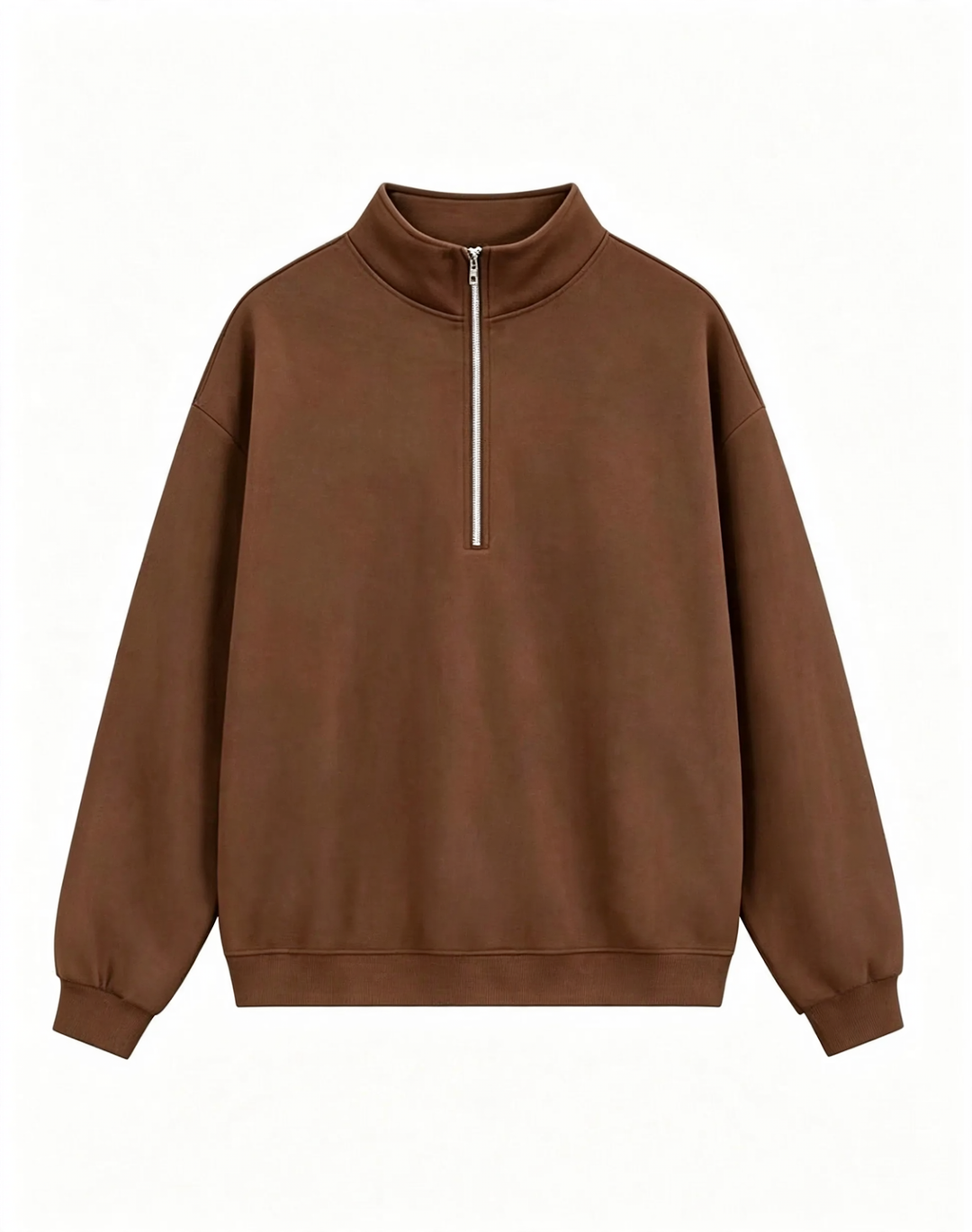 Unisex pullover with zipper and letter print