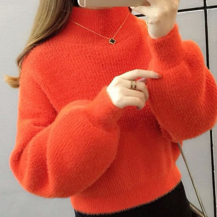 Women's Sweater, Short, Lantern Sleeves, Knit
