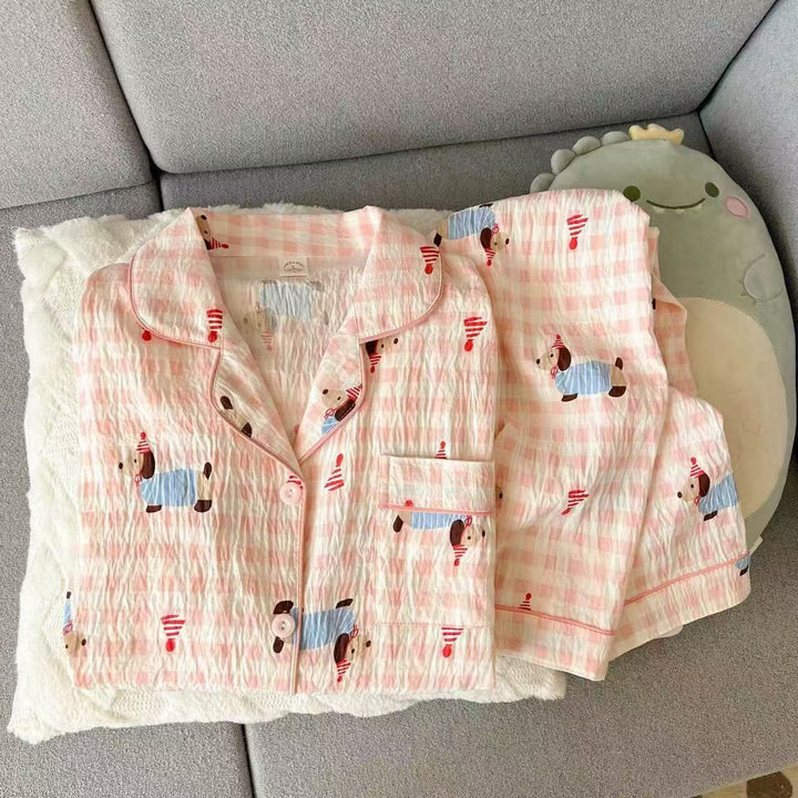 Women's Pajama Set, long-sleeved, cotton, for spring and autumn