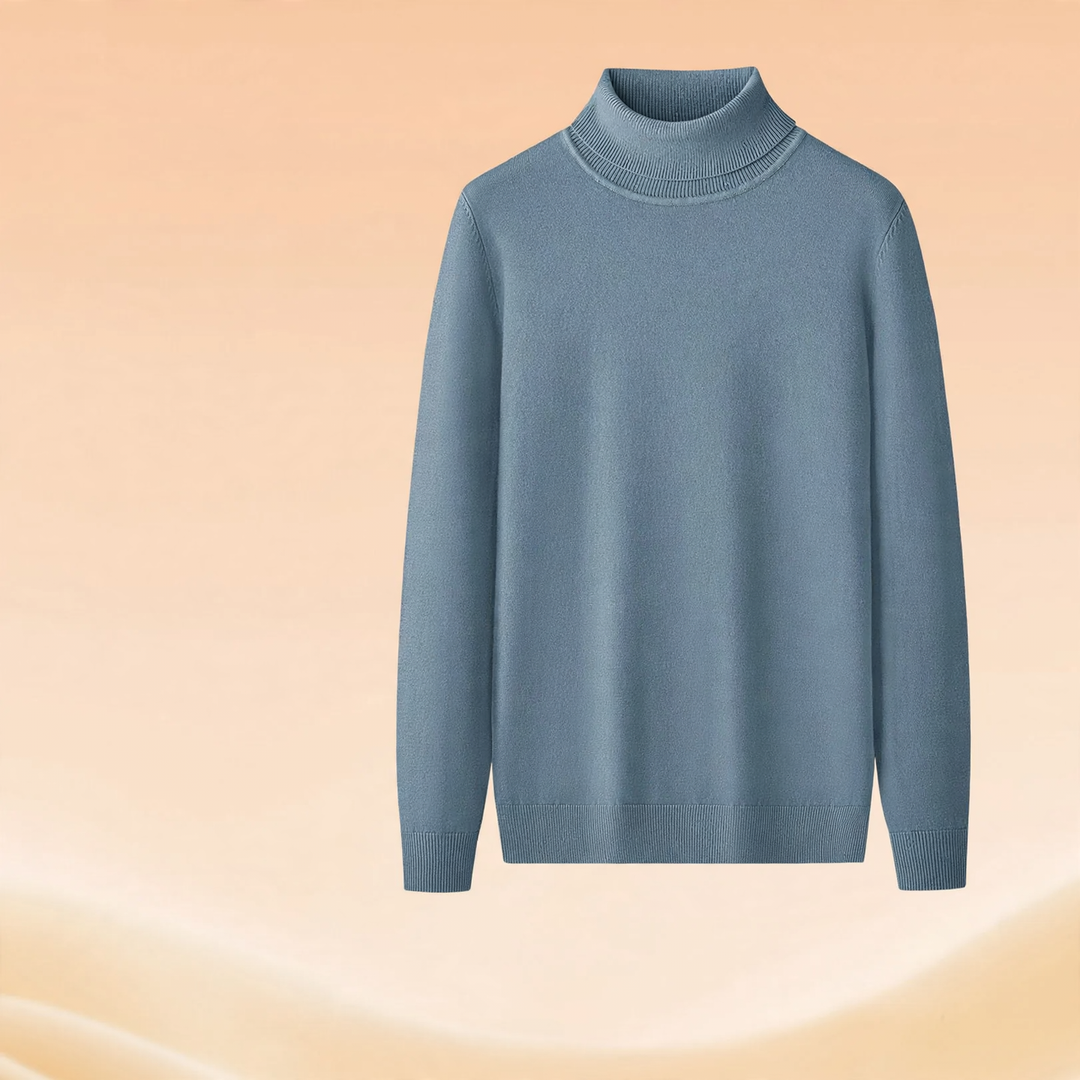 Warmer men's turtleneck sweater, lined