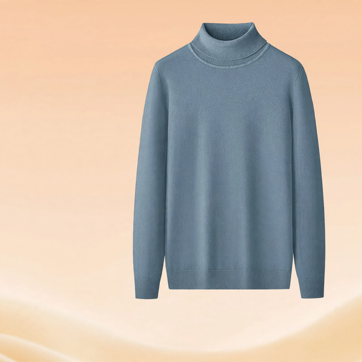 Warmer men's turtleneck sweater, lined