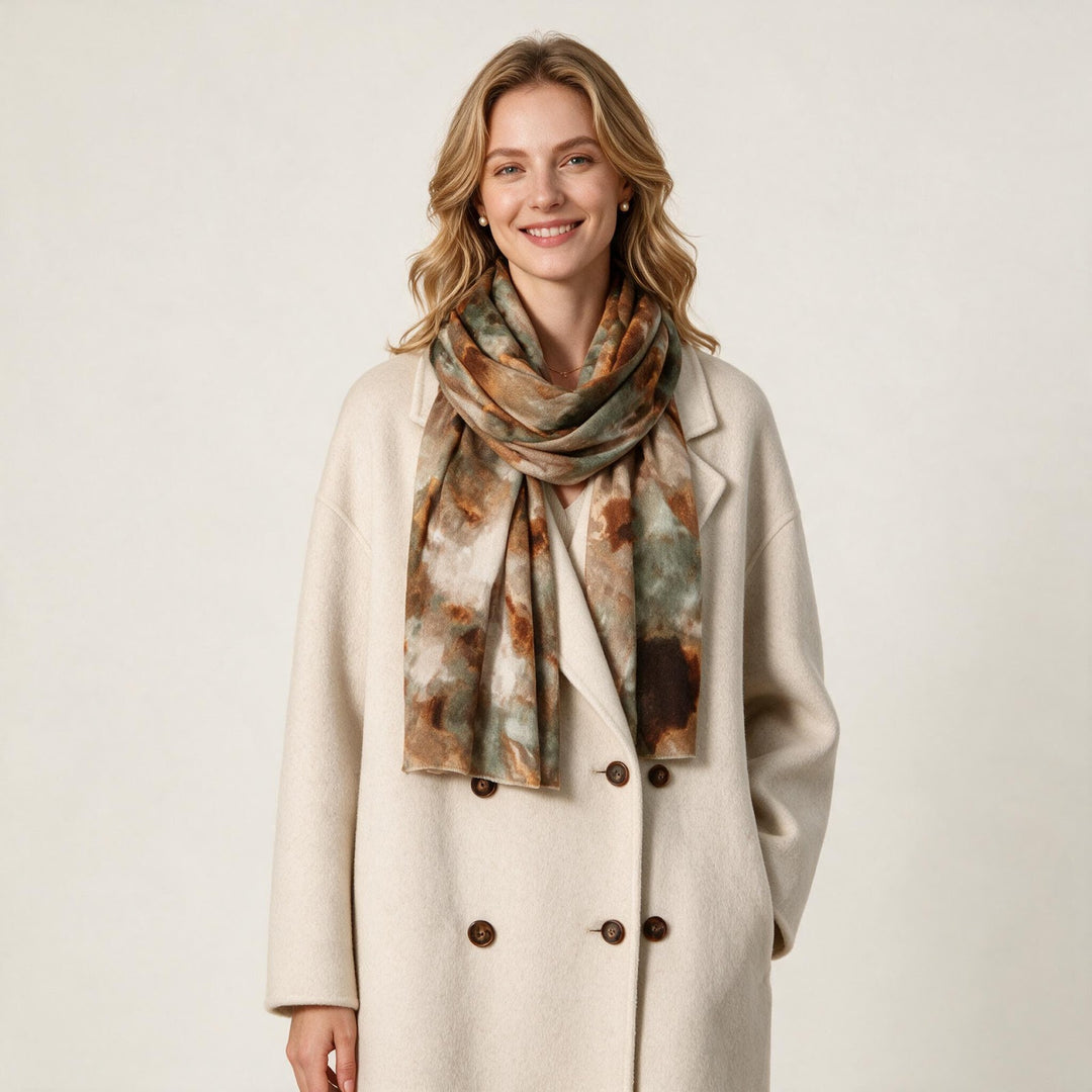Printed scarf with floral pattern