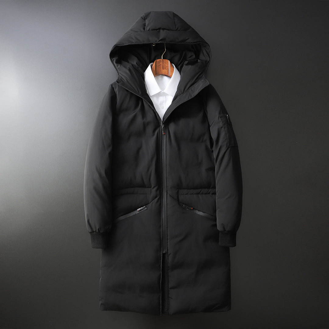 Men's padded long parka with hood and windproof protection Mune Fashion