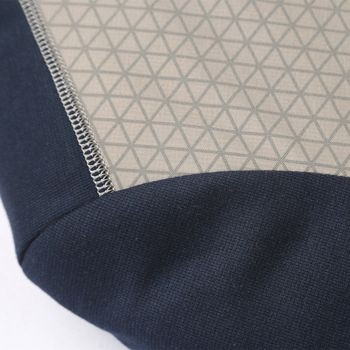 Men's hybrid transitional jacket with quilted front, jersey sleeves, and stand-up collar Mune Fashion