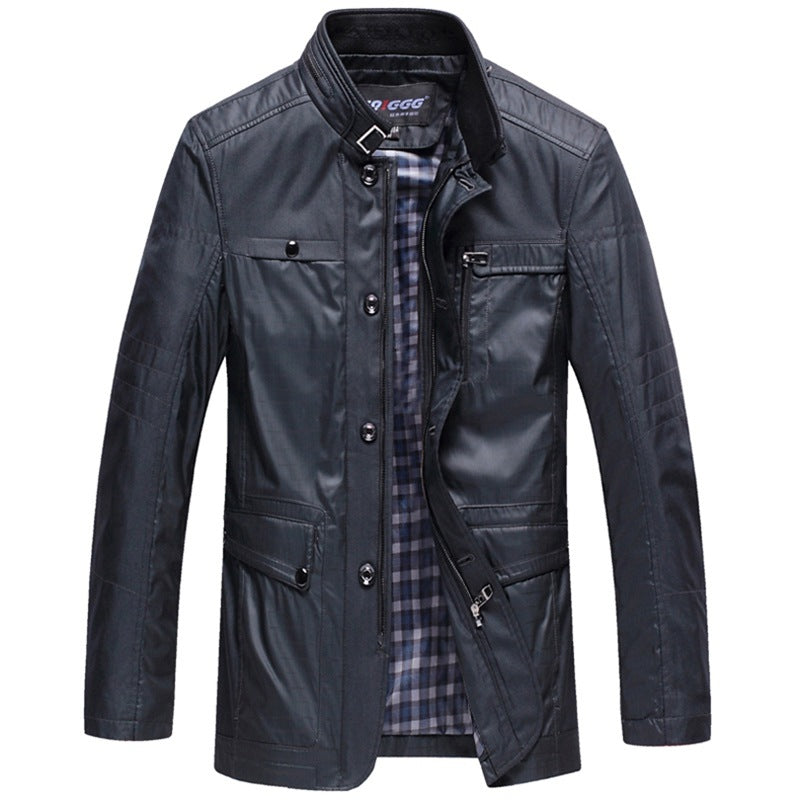 Men's lightweight travel utility jacket with quilted sleeves, concealed zipper, and checked lining Mune Fashion