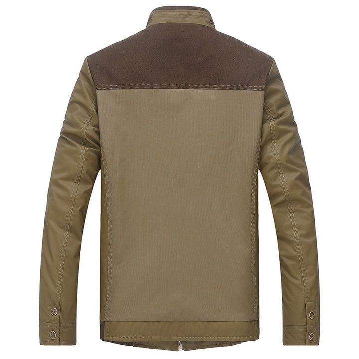 Men's Lightweight Transition Jacket with Stand-Up Collar and Patterned Satin Lining Mune Fashion