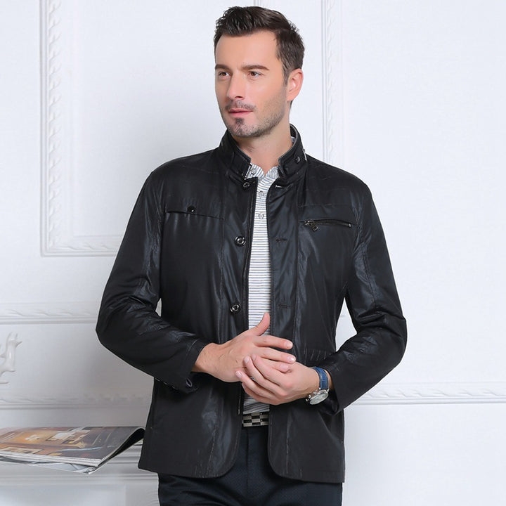 Men's Lightweight Field Jacket in City Utility Style with Stand-Up Collar Mune Fashion